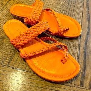 Laurent Eiffel orange leather sandals size 7 (37)
